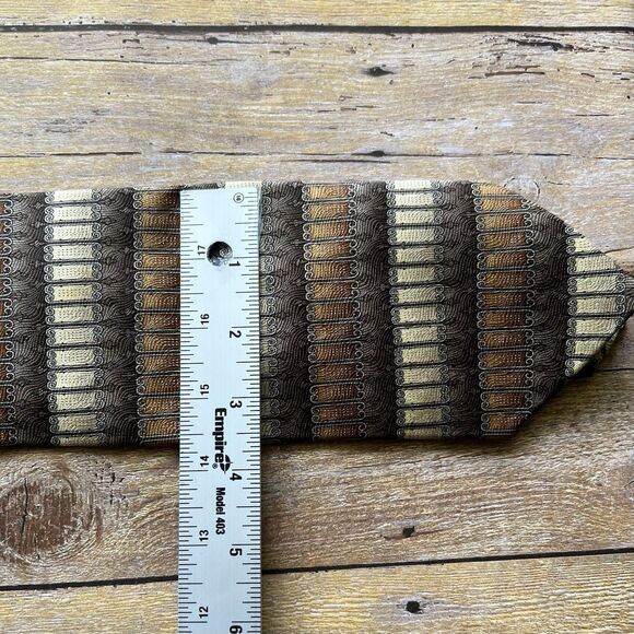 Bergamo New York One Size Mens Tie Gold and Black 58”x 3” - Picture 7 of 11